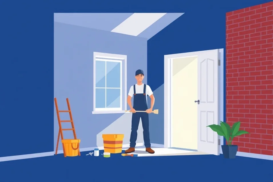Intérieur rénové après travaux de peinture à Évry-Courcouronnes