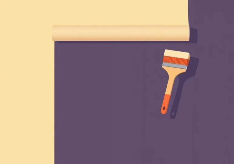 Pose de papier peint, rouleau et brosse à maroufler